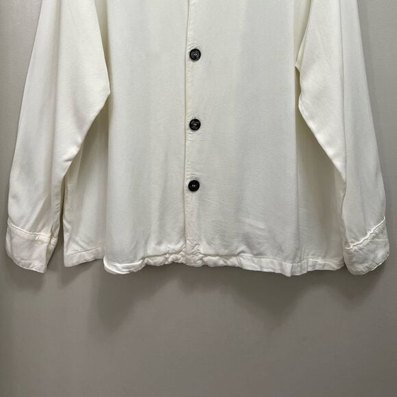 NWT CP Shades Blouse Button Up Long Sleeves Ivory Cream Size M - Picture 4 of 8